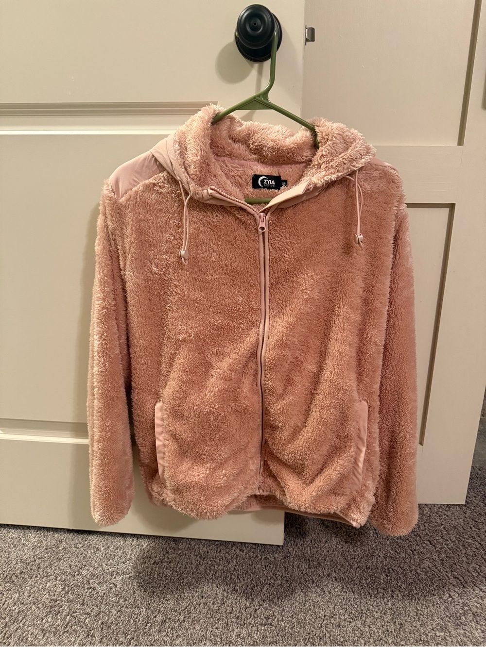 ZYIA Plush Zip-Front Teddy Jacket - Dusty Rose